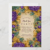 Ornate Floral Masquerade Mardi Gras Einladung (Vorderseite)