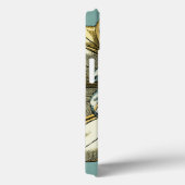 Ornate Floral Medallion Light Blue Background Case-Mate iPhone Hülle (Rückseite / Rechts)