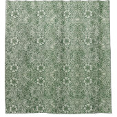 Ornate floral pattern of white flowers & leaves duschvorhang (Vorderseite)