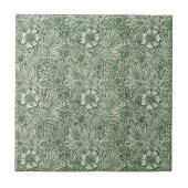 Ornate floral pattern of white flowers & leaves fliese (Vorderseite)
