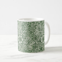 Ornate floral pattern of white flowers & leaves kaffeetasse