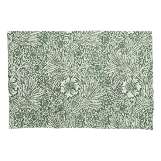 Ornate floral pattern of white flowers & leaves kissenbezug (Vorderseite-Links)