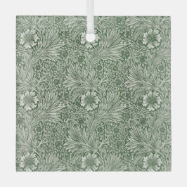 Ornate floral pattern of white flowers & leaves ornament aus glas