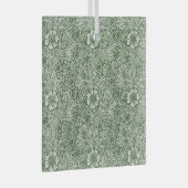 Ornate floral pattern of white flowers & leaves ornament aus glas (Vorderseite Rechts)