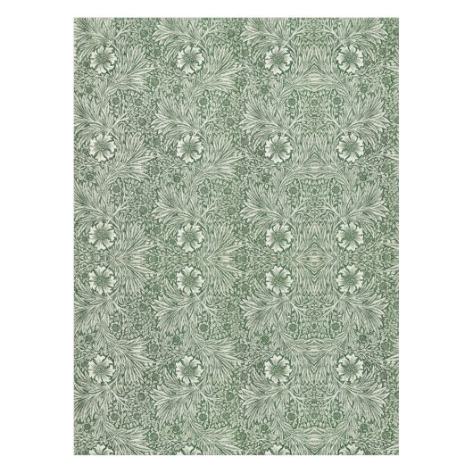 Ornate floral pattern of white flowers & leaves tischdecke (Vorderseite)