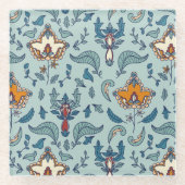 Ornate floral pattern on a pale blue background glasuntersetzer (Vorderseite)