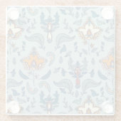 Ornate floral pattern on a pale blue background glasuntersetzer (Rückseite)