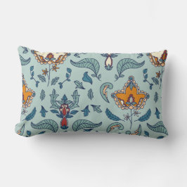 Ornate floral pattern on a pale blue background lendenkissen