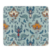 Ornate floral pattern on a pale blue background schneidebrett (Vorderseite)