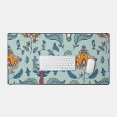 Ornate floral pattern on a pale blue background schreibtischunterlage (Tastatur & Maus)