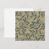 Ornate floral pattern with dark blue vines  dankeskarte (Vorne/Hinten)