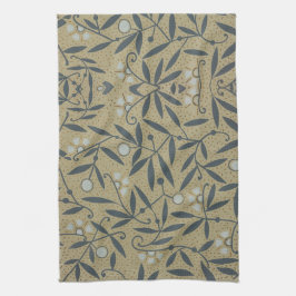 Ornate floral pattern with dark blue vines  geschirrtuch