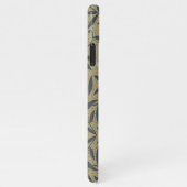 Ornate floral pattern with dark blue vines  iPhone hülle (Rechte Seite)