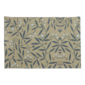 Ornate floral pattern with dark blue vines  kissenbezug (Rückseite-Rechts)