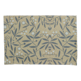 Ornate floral pattern with dark blue vines  kissenbezug