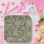 Ornate floral pattern with dark blue vines  pappteller (Party)