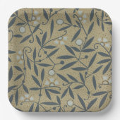 Ornate floral pattern with dark blue vines pappteller (Vorderseite)