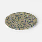 Ornate floral pattern with dark blue vines  pappteller (Schrägansicht)