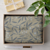 Ornate floral pattern with dark blue vines  seidenpapier (Geschenk)