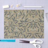 Ornate floral pattern with dark blue vines  seidenpapier (Handwerk)