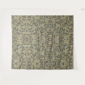 Ornate floral pattern with dark blue vines  wandteppich (Vorderseite (Horizontal))