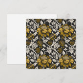 Ornate floral pattern with large gold flowers  dankeskarte (Vorne/Hinten)
