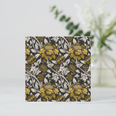 Ornate floral pattern with large gold flowers  dankeskarte (Stehend Vorderseite)