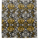 Ornate floral pattern with large gold flowers  duschvorhang (Vorderseite)