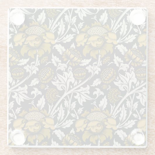 Ornate floral pattern with large gold flowers  glasuntersetzer (Rückseite)