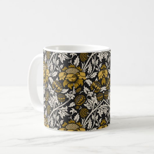 Ornate floral pattern with large gold flowers  kaffeetasse (Vorderseite Links)
