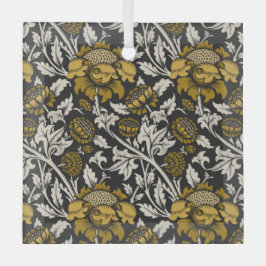 Ornate floral pattern with large gold flowers  ornament aus glas