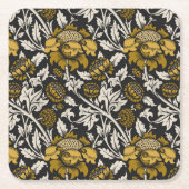 Ornate floral pattern with large gold flowers  rechteckiger pappuntersetzer (Vorderseite)