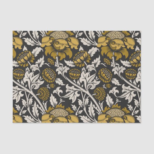 Ornate floral pattern with large gold flowers  seidenpapier (Vorderseite)