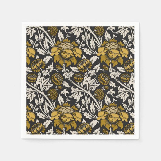 Ornate floral pattern with large gold flowers serviette (Vorderseite)