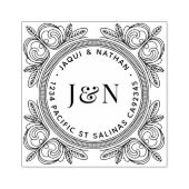 Ornate Foliage Wooden Return Address Stamp Gummistempel (Prägung)