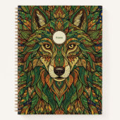 Ornate Forest Wolf Zentangle Art Nooracle Journal Notizblock (Vorderseite)