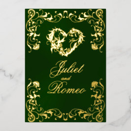 Ornate Frame & Heart - Emerald Folieneinladung