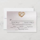 Ornate Frame & Heart - Emerald/Gold RSVP Karte (Rückseite)