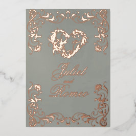 Ornate Frame & Heart - Sage Folieneinladung