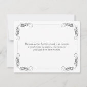 Ornate Frame Vintage Certificate of Authenticity (Rückseite)