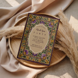 Ornate Framed Mardi Gras Masquerade Einladung