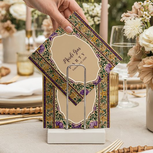 Ornate Framed Mardi Gras Masquerade Serviette