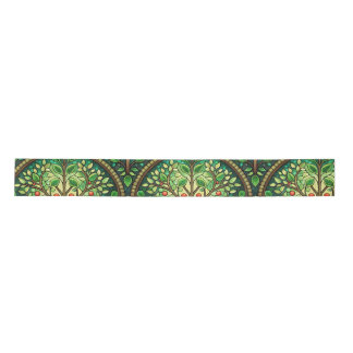 Ornate Gestaltung mit grünen und goldenen symmetri Satinband