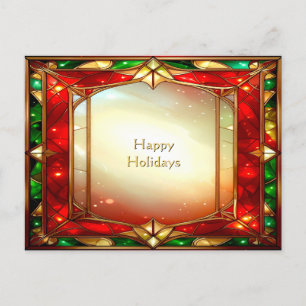 Ornate Glasmalerei-Muster-Feiertags-Postkarte Postkarte
