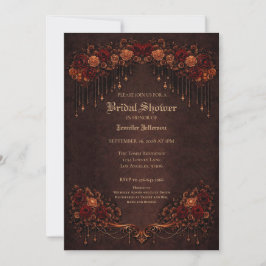 Ornate gold border Gothic Bridal Shower Ankündigung