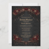 Ornate gold border Gothic Bridal Shower Ankündigung (Vorderseite)