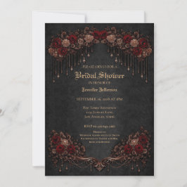Ornate gold border Gothic Bridal Shower Ankündigung