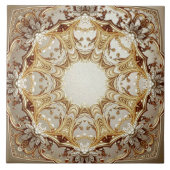 Ornate Gold Ceramic Tile Fliese (Vorderseite)