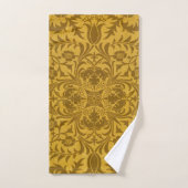 Ornate gold floral pattern with symmetrical badhandtuch set (Handtuch)
