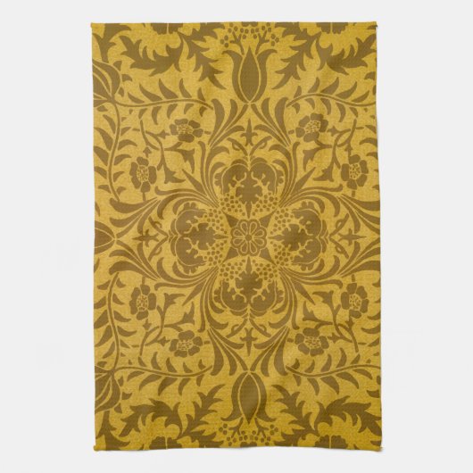 Ornate gold floral pattern with symmetrical geschirrtuch (Vertikal)